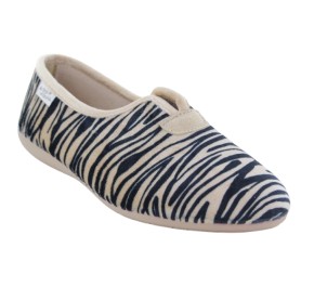 Pantoufles Femme La Maison de l'Espadrille 6060 - ZEBRE Beige / Noir