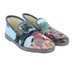 Pantoufles humoristiques 'Gendarmes de St Tropez' La Maison de l'Espadrille 7706 - TRIO Bleu / Gris