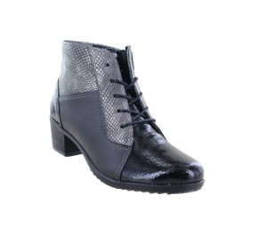 Bottines à lacets femme  Suave ROMUS 9921 Noir Verni