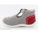 Chaussures Kickers BONBEK Gris clair / Bleu / Rouge