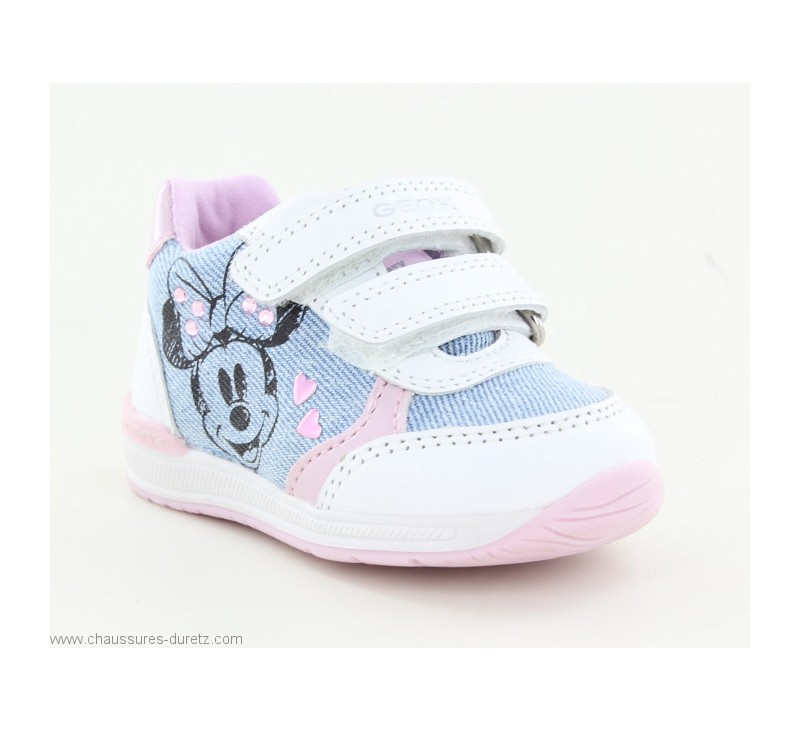 Baskets Geox MINNIE Jeans / White  Chaussures basses Geox pour Enfant