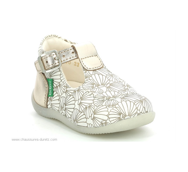 Chaussures Bébés Kickers BONBEK-2 Blanc / Coquillage