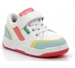 Baskets  Kickers KOUIC Blanc / Bleu / Rose