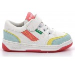 Baskets  Kickers KOUIC Blanc / Bleu / Rose
