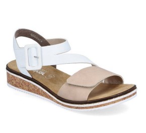 Sandales femme Rieker OMONT V3660-60 Beige / Blanc 