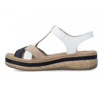 Sandales  Rieker V0919-81 QUITT Blanc / Marine