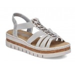 Sandales  Rieker V4918-90 QUADRA Silver 