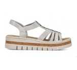 Sandales  Rieker V4918-90 QUADRA Silver 