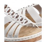 Sandales  Rieker V4918-90 QUADRA Silver 