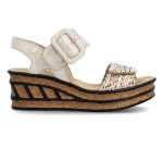 Sandales  Rieker 68172-60 QLAC Beige 