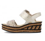 Sandales  Rieker 68172-60 QLAC Beige 