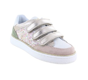 Baskets fille Babybotte KARMA VELC Rose / Vert Clair
