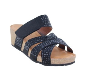 Mules femme La Maison de L'Espadrille 3622 - ARIDE Noir Strass